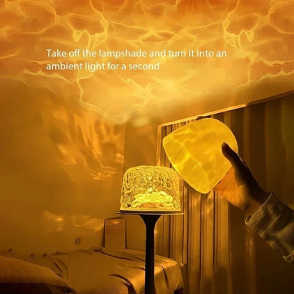 Mushroom Table Lamp with Water Ripple Projection